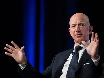 Amazon and Blue Origin founder Jeff Bezos provides the keynote address at the Air Force As