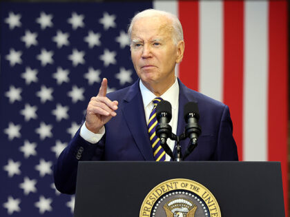 GDP Inflation White House - President Joe Biden delivers remarks at Prince George's Commun