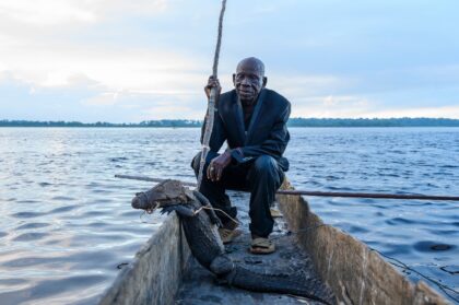 Papa Baron Missiki, 91, talks of his days hunting crocodiles on the Congo River