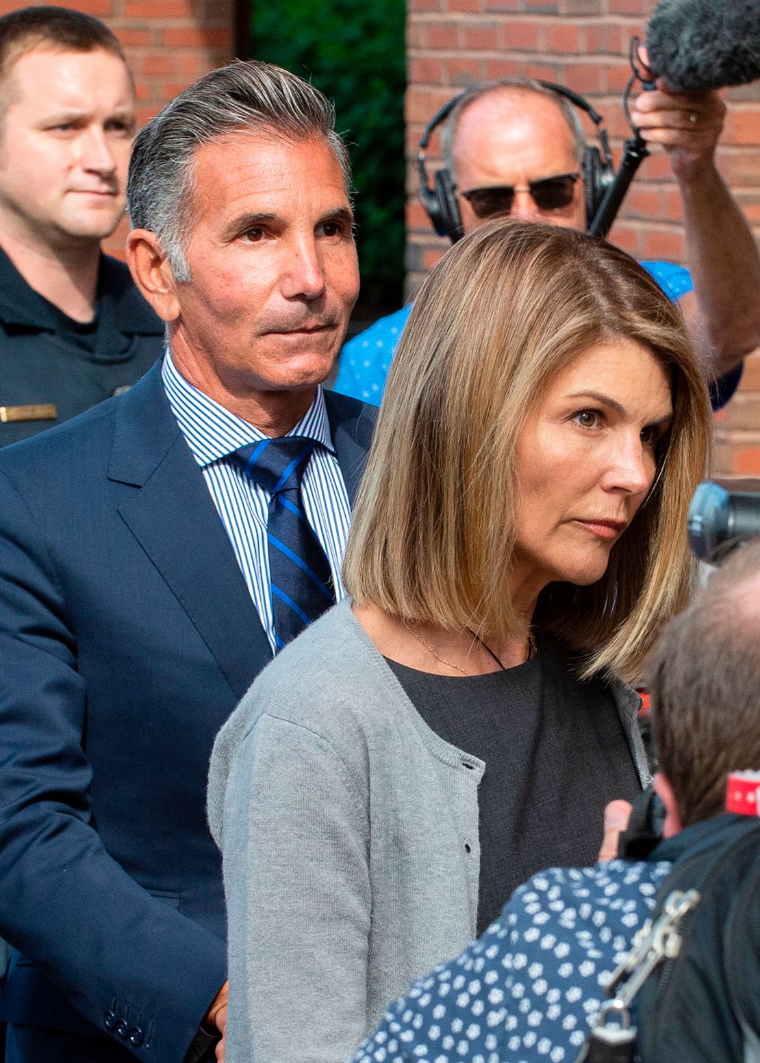 Mossimo Giannulli exits the Boston federal courthouse after a pretrial hearing on August 27, 2019. 