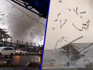 Tornado raast over filmende omstander in Indonesië