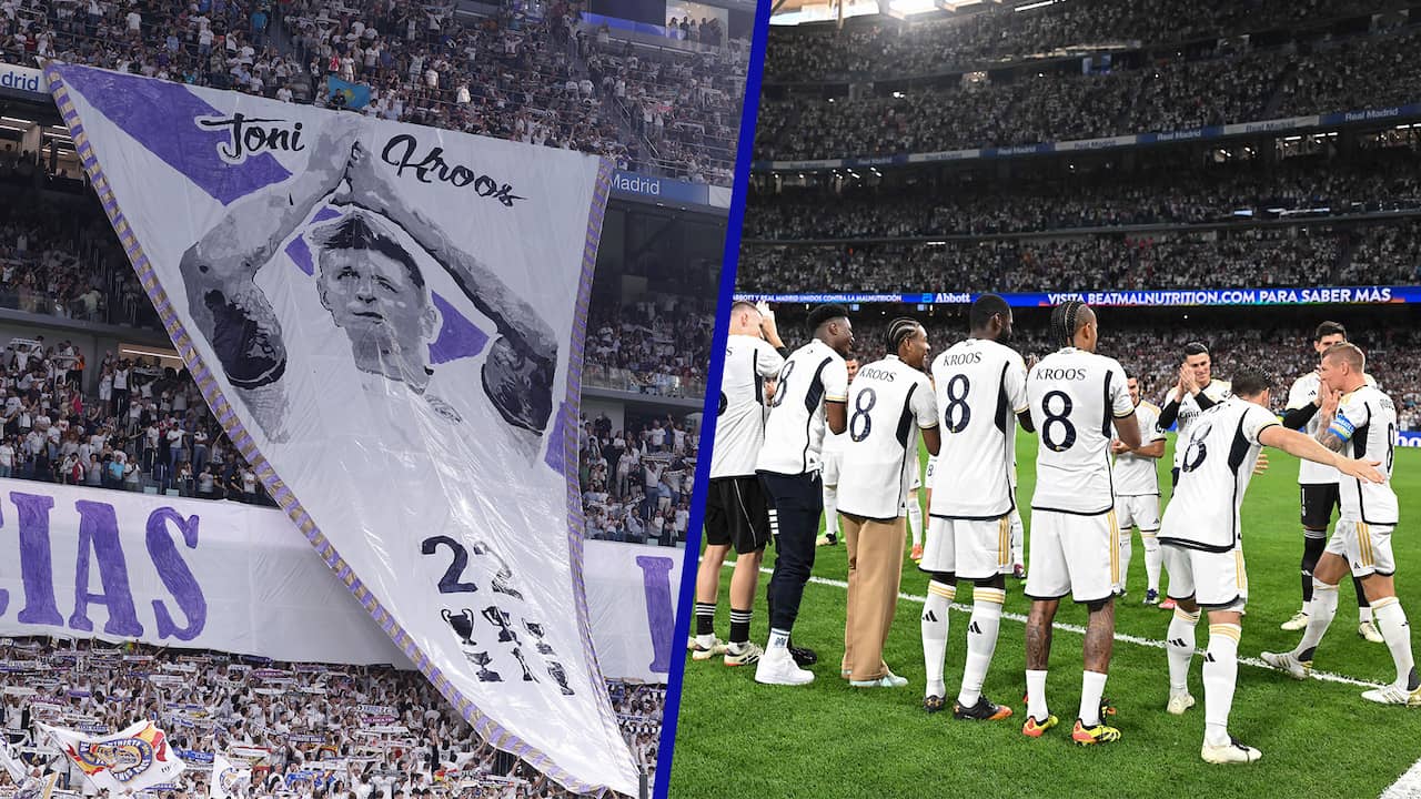 Beeld uit video: Sterspeler Kroos krijgt prachtig afscheid bij Real Madrid