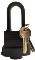 Boxus Sterk Hangslot met Sleutels & Karabijnhaak - Zwart - Hoge beugel - 2 sleutels - Padlock - Voor Fiets, Kast, Scooter, Motor, Poort, Deur, Aanhangwagen