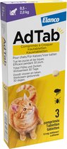 Elanco - Adtab Anti Vlooien en Teek Kauwtabletten Kat - 3 stuks - 0,5-2,0 kg