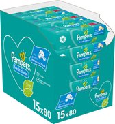 Pampers Fresh Clean Billendoekjes - 15 verpakkingen - 1200 doekjes