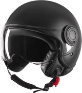 VINZ Vini Jethelm ECE 22.06 goedgekeurde Scooterhelm | Scooter Helm Snorfiets | Motorhelm - Mat Zwart