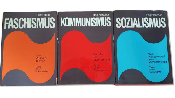 Vergangenheit, die nicht verwehen will: Der Münchner Verlag Kurt Desch spielte im Layout seiner Bildbandreihe zur Geschichte der Ideologien mit der Ikonographie von Fahne und Welle.