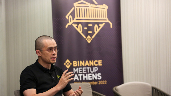 Binance-Chef Changpeng Zhao auf einer Veranstaltung im November in Athen.