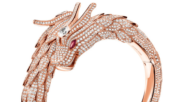 Schnappt zu: Armband der chinesischen Marke Qeelin aus Roségold, mit Diamanten und Rubinen