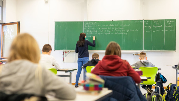 Blick in ein Klassenzimmer in Heitersheim Anfang 2021
