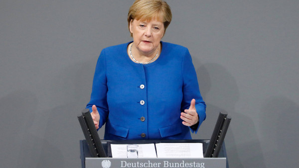 Angela Merkel am Donnerstag im Bundestag