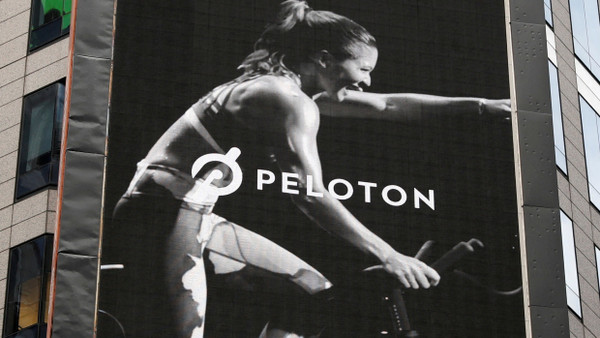 Ein Peloton-Werbeplakat im September 2019 in New York