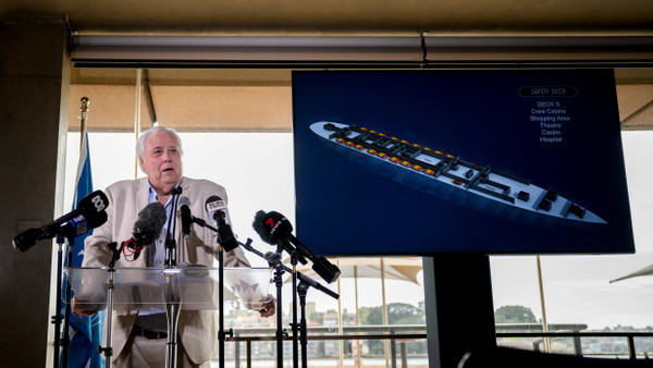 Ehrgeizige Pläne: Der Milliardär Clive Palmers präsentiert sein Vorhaben.