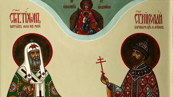 Neue Heilige: Der Moskauer Patriarch Tichon und Zar Nikolaj II. auf einer Ikone aus dem Jahr 2000