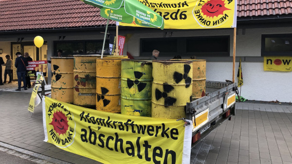 Protest gegen das geplante Schweizer Endlager in Hohentengen, Baden-Württemberg