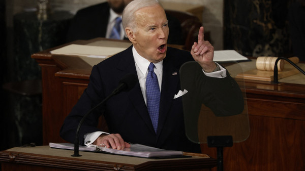 US-Präsident Joe Biden bei seiner Rede zur Lage der Nation im Kapitol