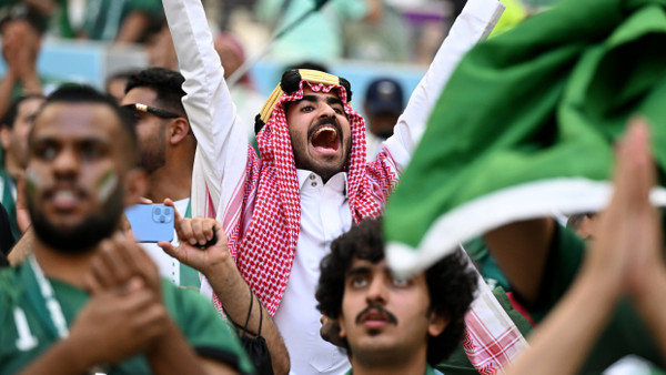 Begeistert: Fußballfans aus Saudi-Arabien, hier bei der WM 2022 in Qatar