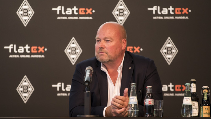 Flatex-Vorstandschef Frank Niehage in seiner Rolle als Sponsor des Fußball-Bundesligisten Borussia Mönchengladbach