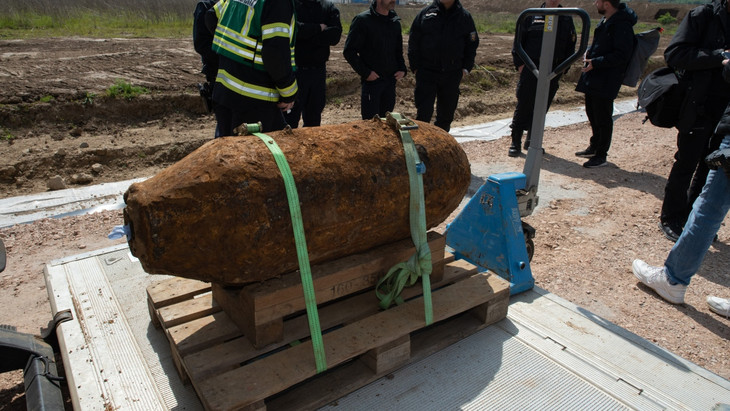 Die am Freitag erfolgreich entschärfte 500 Kilo schwere Bombe.