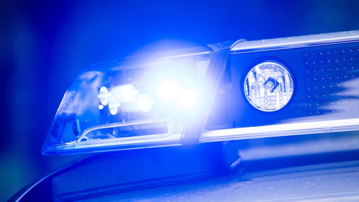 Ein Blaulicht leuchtet auf dem Dach eines Polizeiautos. (Symbolbild)
