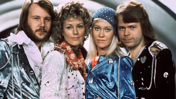 Das Siegerquartett: Benny Andersson, Anni-Frid Lyngstad, Agnetha Fältskog und Björn Ulvaeus beim ESC 1974