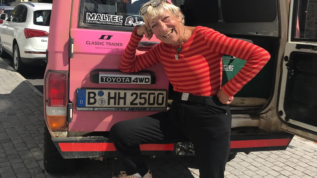 Heidi Hetzer im April 2019 auf Zwischenstopp in Südafrika