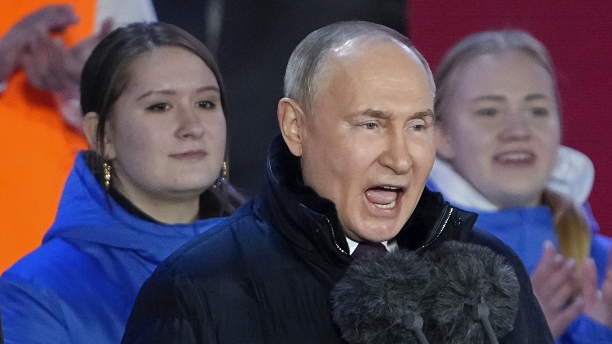 In aggressiver Siegerlaune: Putin am 18. März auf dem Roten Platz in Moskau