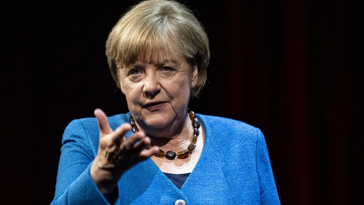 Die ehemalige Bundeskanzlerin Angela Merkel (CDU) im Juni 2022 im Berliner Ensemble