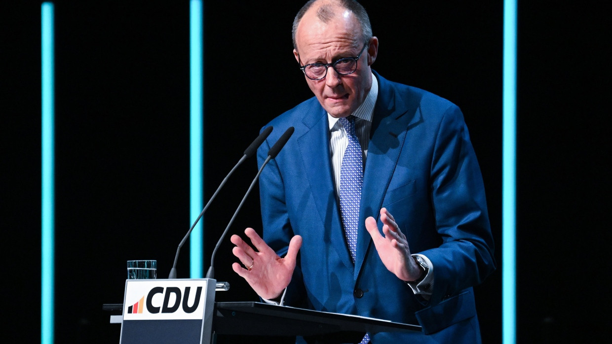 Der CDU-Vorsitzende Friedrich Merz am 8. März in Stuttgart