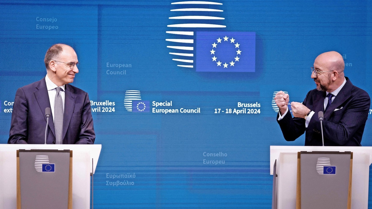 Stellt seinen Bericht vor: EU-Sonderbeauftragter Enrico Letta (l.) mit Ratspräsident Charles Michel