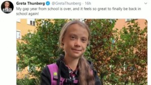 Thunberg drückt wieder die Schulbank