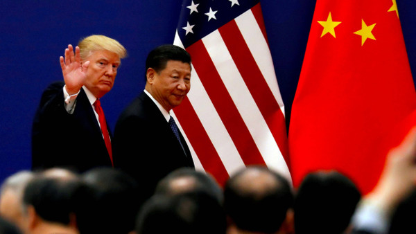 Der amerikanische Präsident Donald Trump mit Chinas Staatschef Xi Jinping im November 2017 in Peking