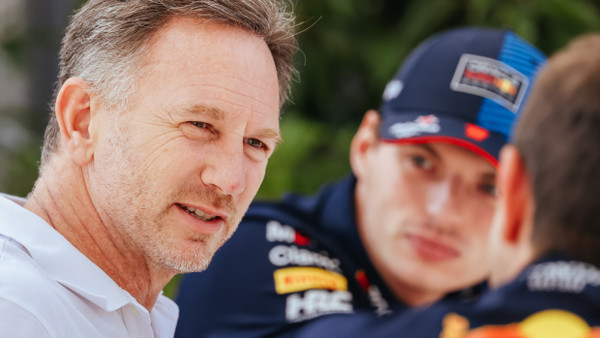 Geborene Angreifer: Red-Bull-Teamchef Christian Horner (links) und Weltmeister Max Verstappen