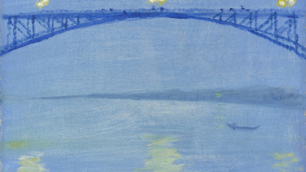 August Macke, Rheinbrücke am Abend