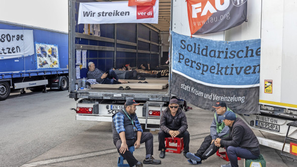 September 2023: Der Protest der Lkw-Fahrer in Gräfenhausen gipfelte in einem Hungerstreik.