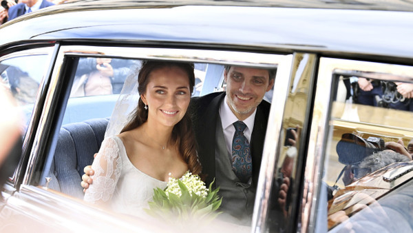 Bei ihrer Hochzeit: Ludwig Prinz von Bayern und Sophie-Alexandra Eveking im Mai 2023 in München