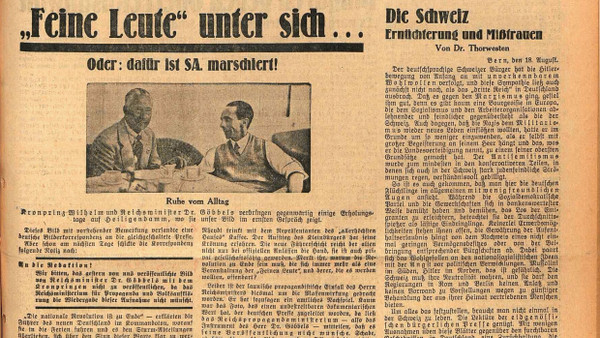 An der Saar verstand man sich auf Bildwissenschaft: Titelseite vom 21. August 1933