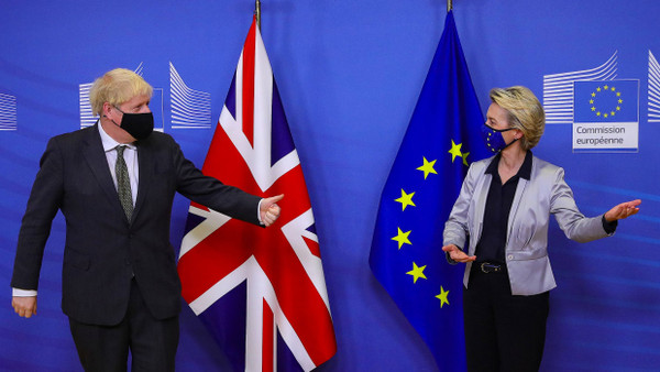 Extra in Brüssel – doch bisher ohne Erfolg: Großbritanniens Premierminister Boris Johnson mit Kommissionspräsidentin Ursula von der Leyen