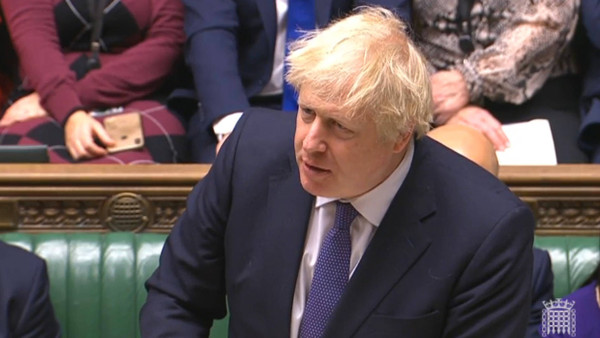 Boris Johnson am Freitag im britischen Parlament.