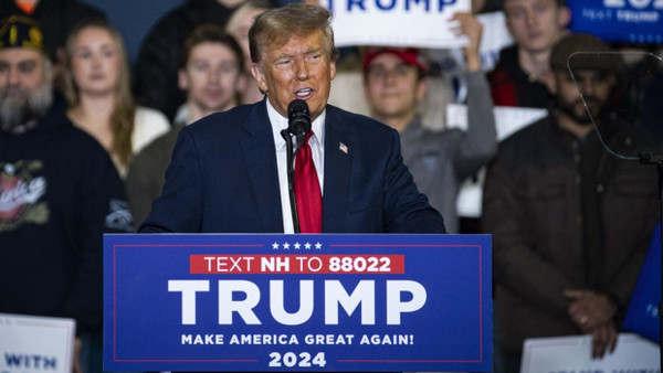 Donald Trump am Samstag bei einer Wahlkampfveranstaltung in Manchester im Bundesstaat New Hampshire