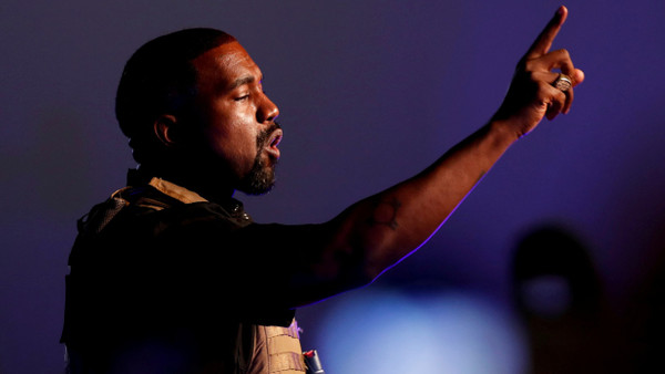 Kanye West während seines Wahlkampfs als amerikanischer Präsidentschaftskandidat im Juli 2020
