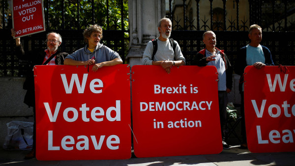 Brexit-Befürworter im September in London