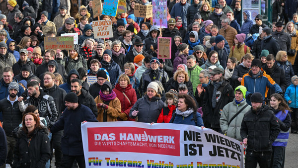 Demonstration gegen Rechtsextremismus in Frankfurt an der Oder.