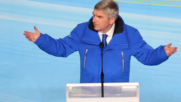 IOC-Präsident Thomas Bach bei der Olympia-Eröffnung in Peking.