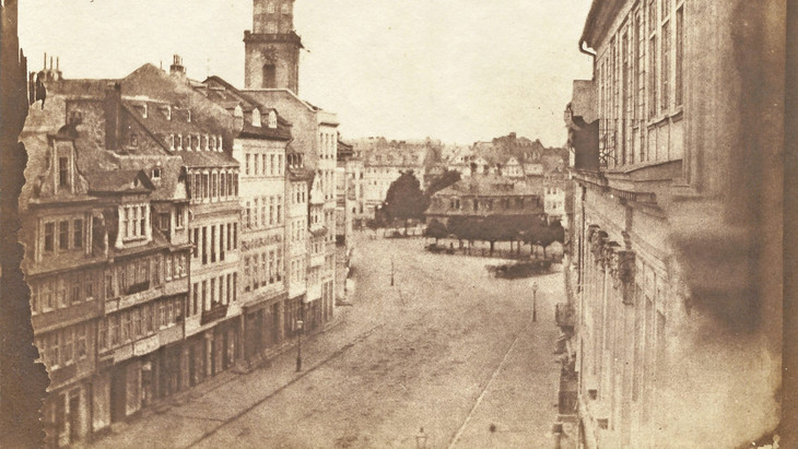 Blick gen Katharinenkirche und Hauptwache: William Talbot fotografierte aus seinem Hotelzimmer.