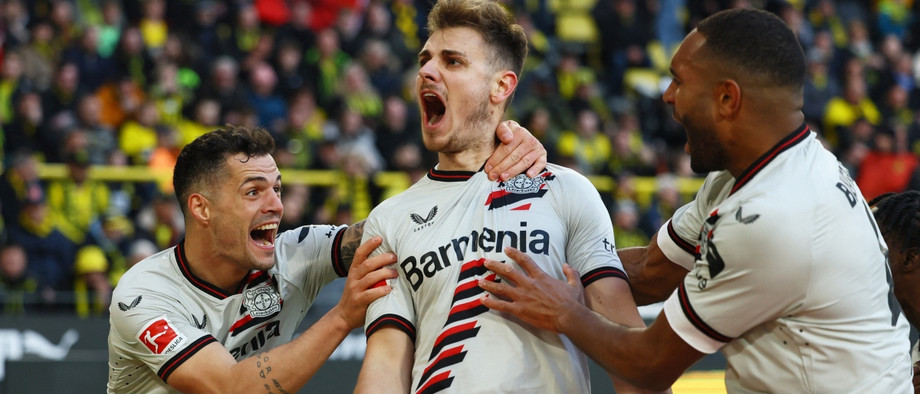 Der Mann des Leverkusener Spiels: Josip Stanišić trifft zum späten 1:1 in Dortmund.