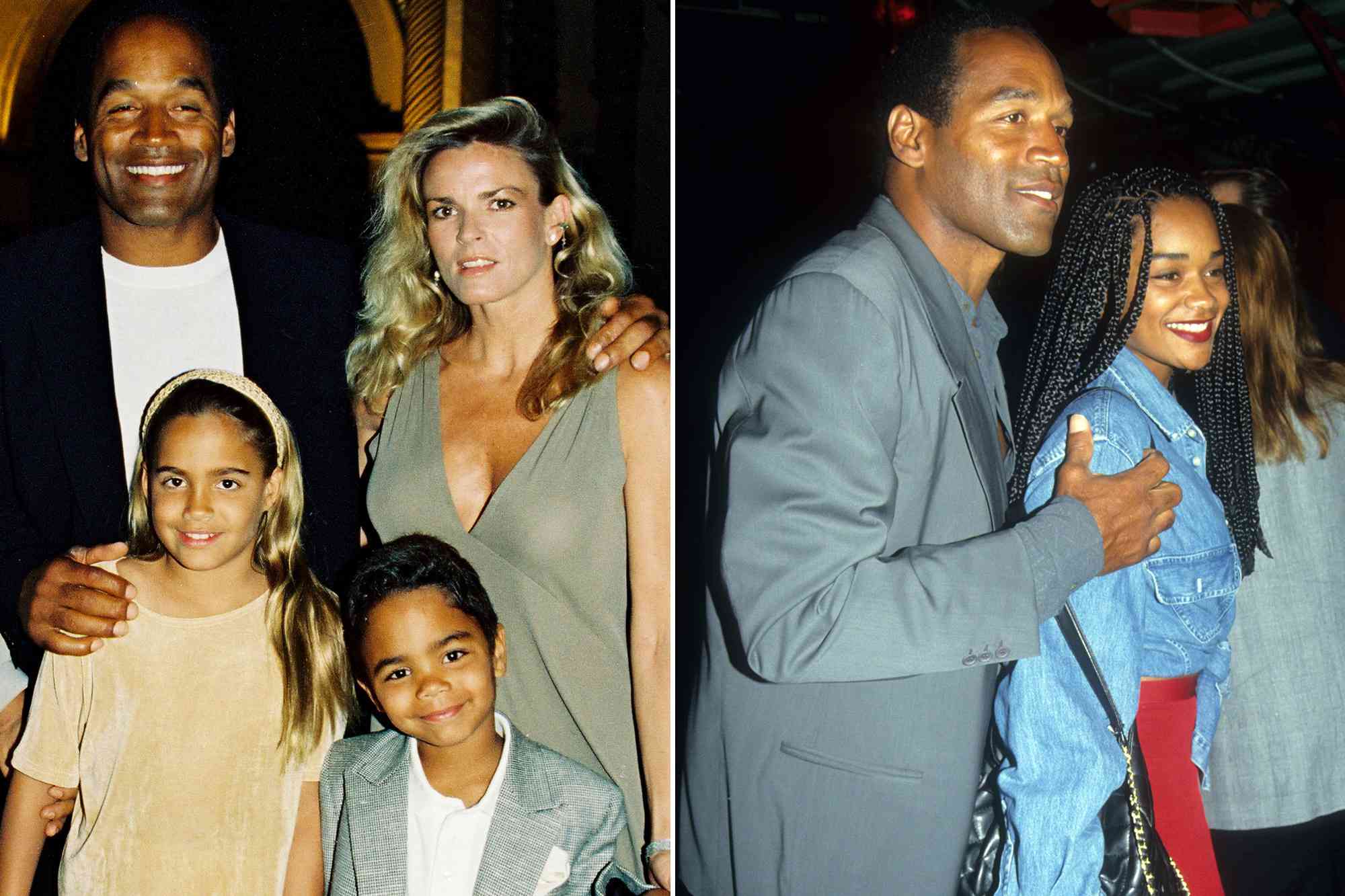 OJ Simpson, Nicole Simpson, Sydney Simpson and Justin Simpson at the 'Naked Gun 33 1/3' Premiere on March 16, 1994. ; O.J. Simpson and daughter Arnelle arrive for the "Cliffhanger" premiere on May 26, 1993. 
