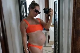 Ashley Tisdale baby bump neon bikini