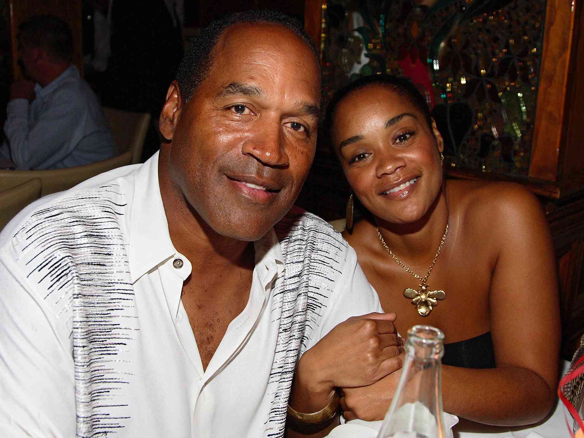 O.J. Simpson and daughter Arnelle Simpson at the Forge restaurant during DJ Irie's birthday celebration on June 20, 2007 in Miami Beach, Florida.