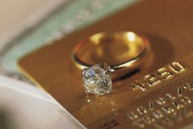 Engagement ring and credit card